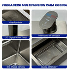 Silver Waterfall Workstation Sink - Modura Sinks