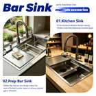 Silver Waterfall Workstation Sink - Modura Sinks