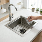 Square Kitchen Sink 15 inch Silver with Cup Rinser - Modura Sinks