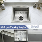 Square Kitchen Sink 15 inch Silver with Cup Rinser - Modura Sinks
