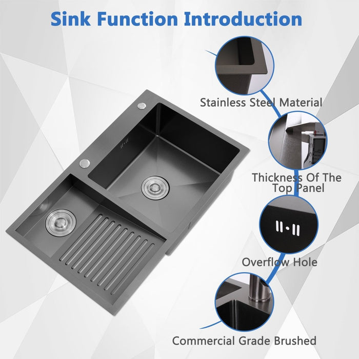 Washboard Laundry Utility Sink with Built-In Drainboard - Modura Sinks