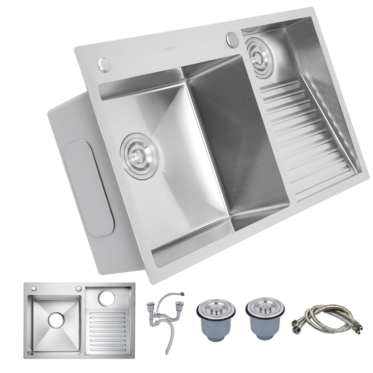Washboard Laundry Utility Sink with Built-In Drainboard - Modura Sinks