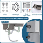 Washboard Laundry Utility Sink with Built-In Drainboard - Modura Sinks