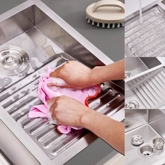 Washboard Laundry Utility Sink with Built-In Drainboard - Modura Sinks
