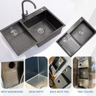 Washboard Laundry Utility Sink with Built-In Drainboard - Modura Sinks
