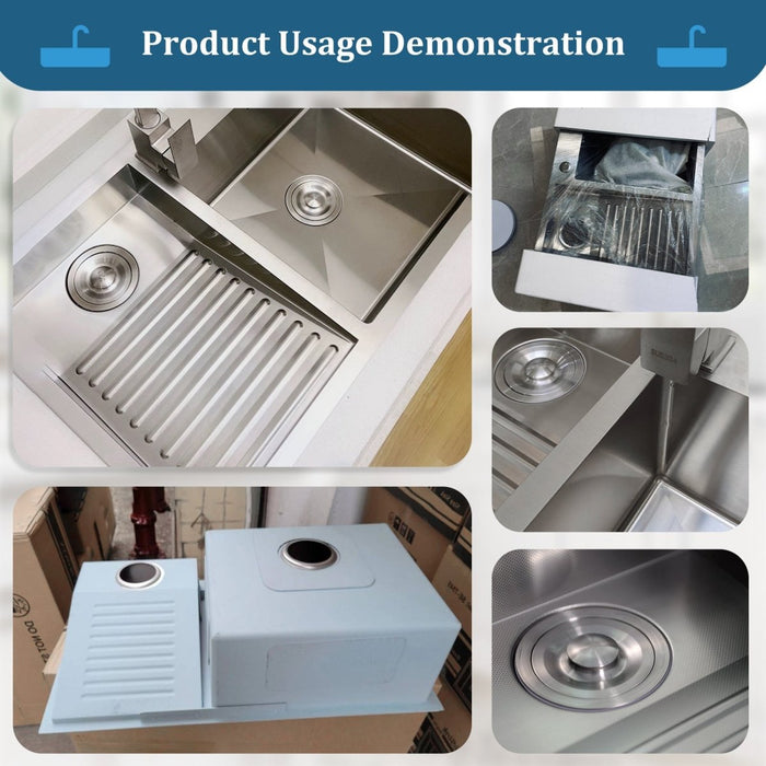 Washboard Laundry Utility Sink with Built-In Drainboard - Modura Sinks
