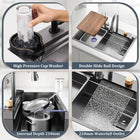 Waterfall Workstation Kitchen Sink with Digital Display & Pull-Out Faucet - Modura Sinks