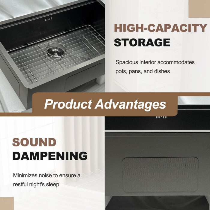 Workstation Sink with Cutting Board & Rack - Modura Sinks